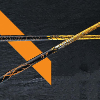 Basileus δ Delta Ⅱ shaft featuring black and gold design, showcasing advanced golf technology for optimal performance.