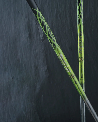 Basileus γ Gamma Shaft showcasing green and black design for optimal grip and distance in golf.