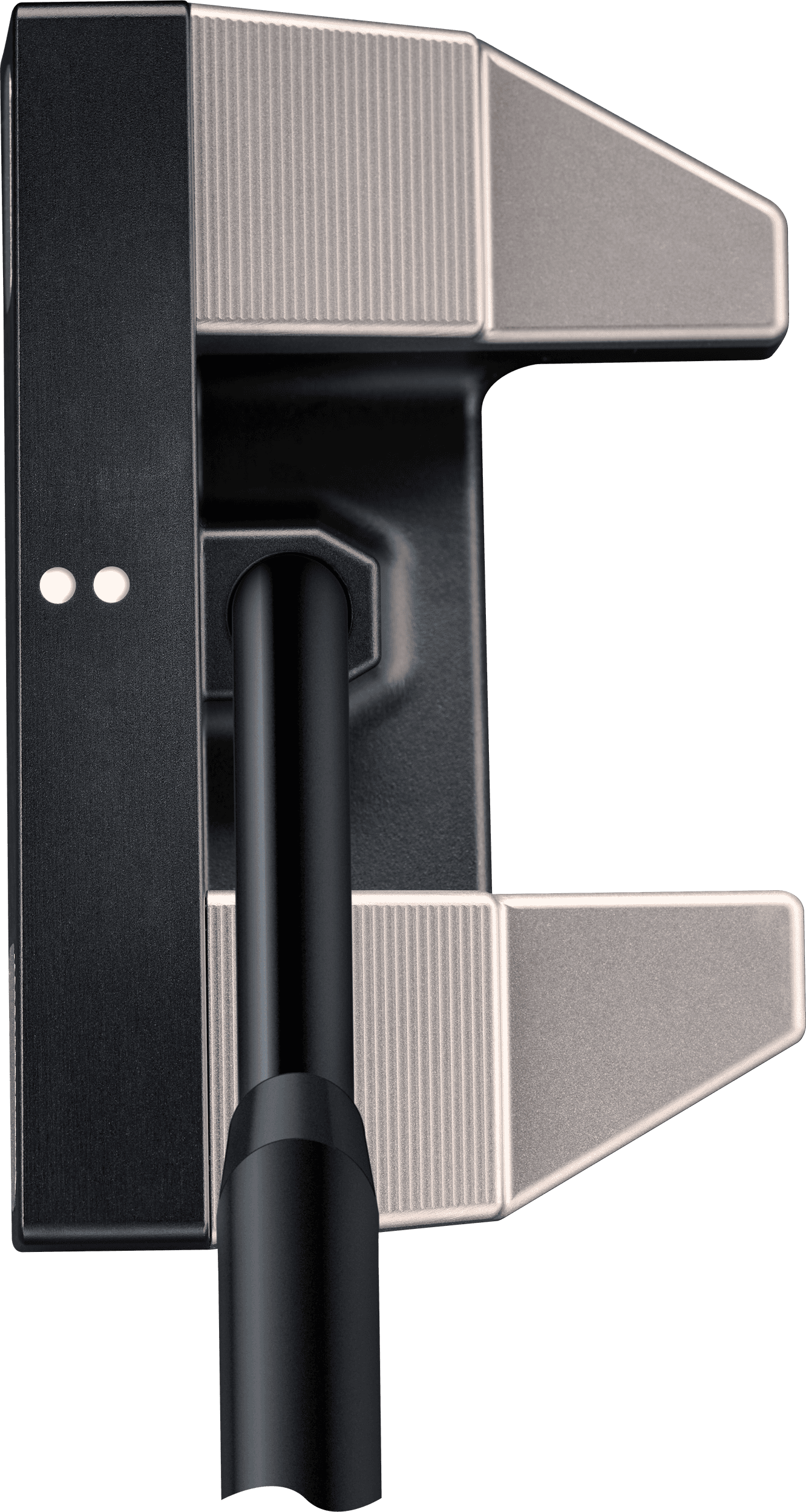 BGT Paradox mallet putter showing unique design features and spin-balanced technology.