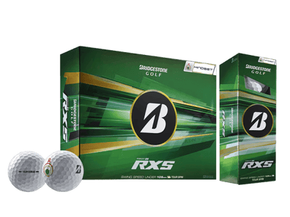 Bridgestone 2026 TOUR B RXS Mindset Golf Balls (12 Pack) packaging and balls displayed.