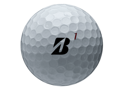 Bridgestone TOUR B RX golf ball showcasing the logo, designed for distance and control for moderate swing speeds.