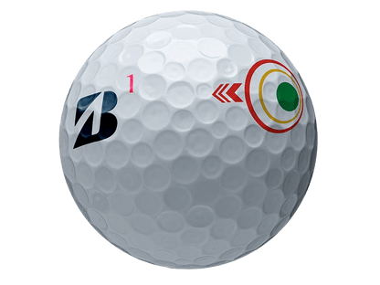 Bridgestone TOUR B RX Mindset golf ball featuring alignment aid and REACTIV iQ technology for optimal performance.