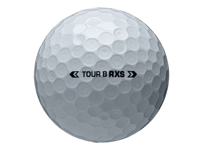 Bridgestone TOUR B RXS golf ball showcasing advanced design for tour-level spin and soft feel.