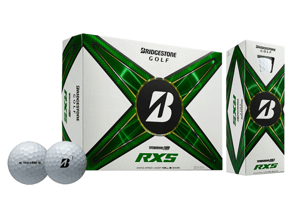 Bridgestone TOUR B RXS Golf Balls 12 pack with a soft feel and high spin for improved short game performance.