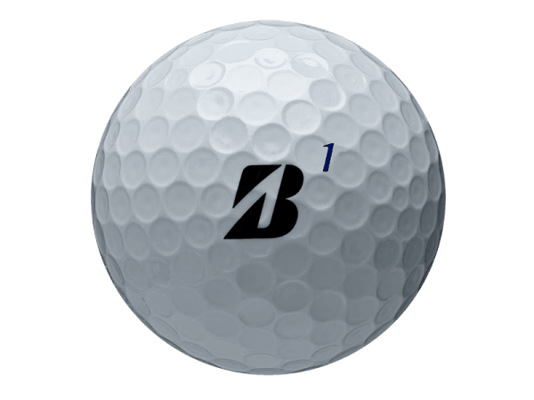 Bridgestone TOUR B RXS golf ball featuring the logo and number 1, designed for optimal spin and softness.