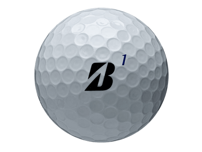 Bridgestone TOUR B XS Golf Ball showcasing the logo, designed for maximum spin and softer feel.