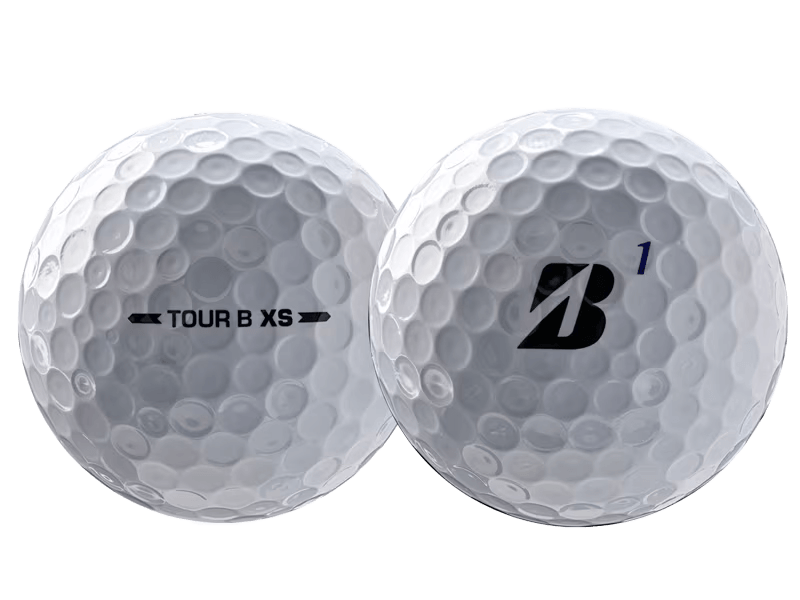 Bridgestone 2026 TOUR B XS Golf Balls (12 Pack) featuring dimpled design and branding on both sides.
