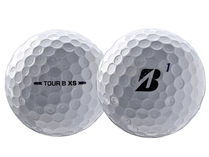 Bridgestone 2026 TOUR B XS Golf Balls (12 Pack) featuring dimpled design and branding on both sides.