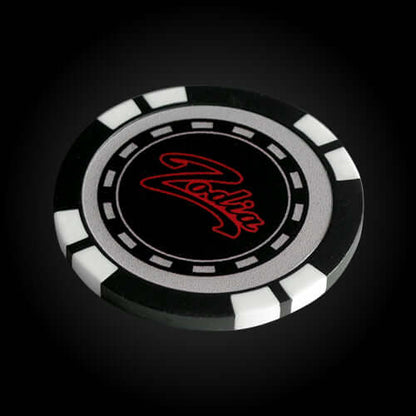 Zodia Casino Chip Marker with Zodiac logo, reversible design, 40mm diameter, ideal for gifts or poker enthusiasts.