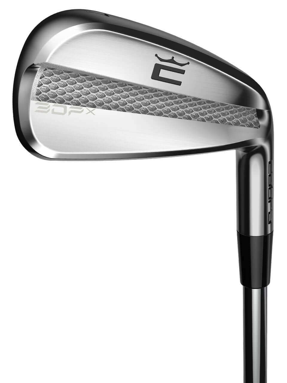 COBRA 3DP X Irons close-up showing sleek design and innovative 3D printed technology for enhanced performance.