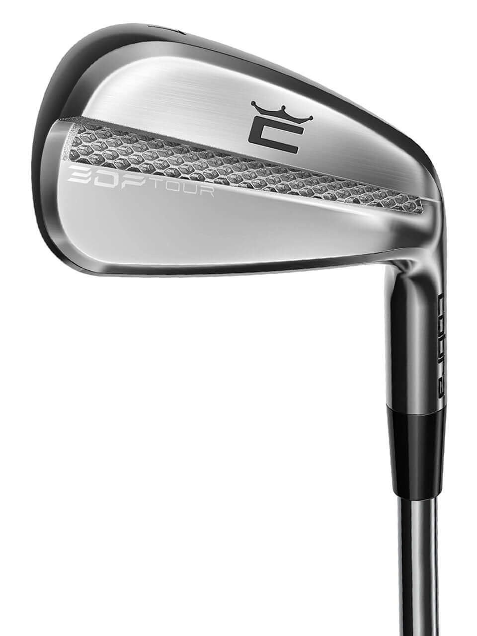 COBRA 3DP Tour Irons close-up showcasing innovative 3D printed design and sleek finish.