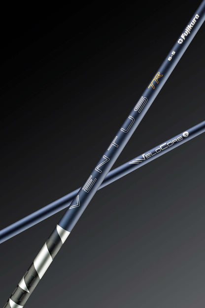 FUJIKURA 2026 VENTUS TR BLUE WOOD SHAFT showcasing VeloCore+ technology for enhanced performance.