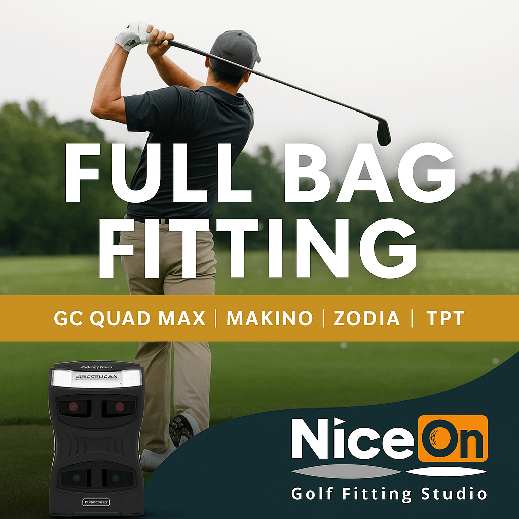 Full Bag Fitting session at NiceOn Golf using GC QuadMax for custom club optimization and performance enhancement.