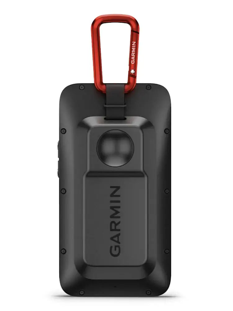 Garmin Approach® G82 GPS & Launch Monitor with red carabiner attachment on a black casing.