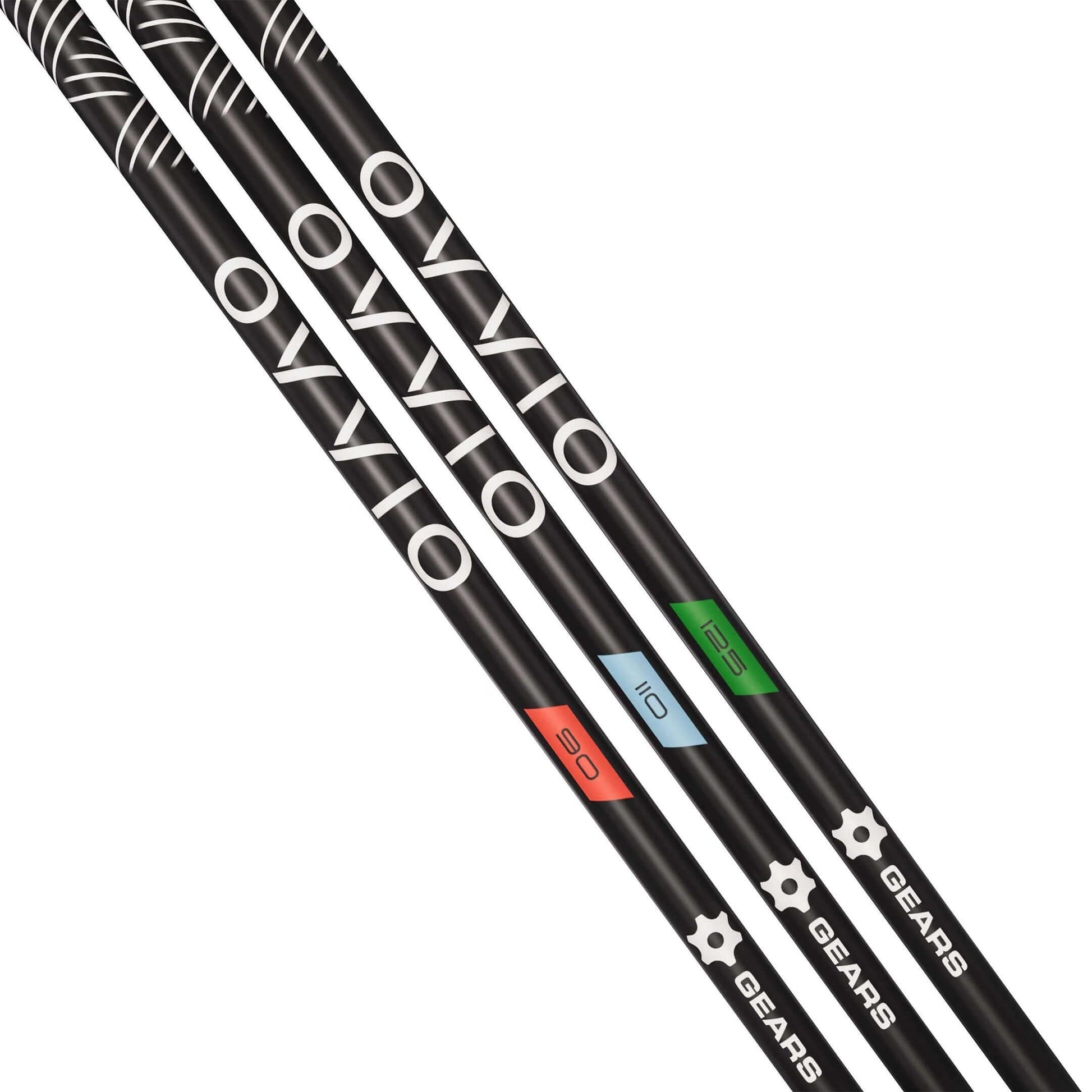 OVVIO Iron Shafts from GEARS Golf showcasing graphite technology for enhanced performance and consistency.