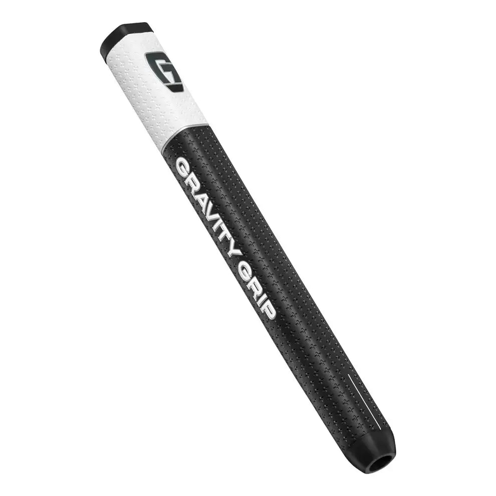 GG2 Gravity Grip putter grip showcasing the flat design and black/white color scheme for enhanced accuracy.