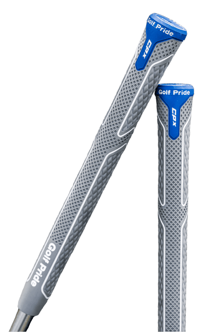 Golf Pride CPX golf grips featuring diamond-quilted pattern for reduced vibration and maximum comfort.