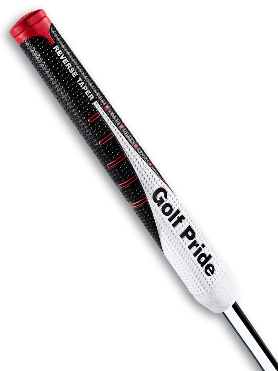 Golf Pride Reverse Taper putter grip with dimpled texture for enhanced traction and control, designed for improved putting performance.