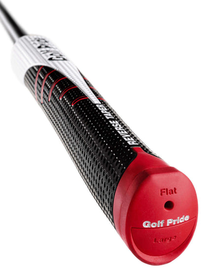 Golf Pride Reverse Taper putter grip showcasing flat design, providing enhanced control and traction for improved putting.
