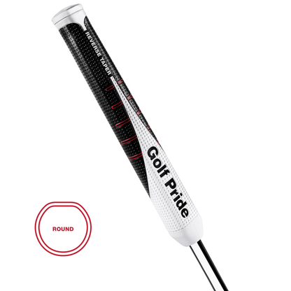 Golf Pride Reverse Taper putter grip, round shape for enhanced comfort and control in putting.