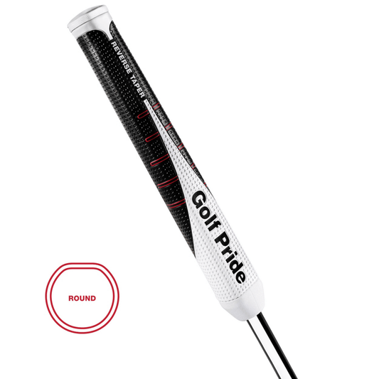 Golf Pride Reverse Taper putter grip, round shape for enhanced comfort and control in putting.