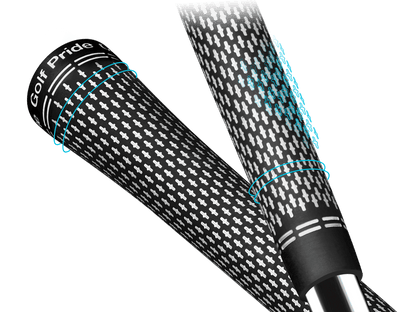 Golf Pride Tour Velvet 360 golf grips featuring a non-slip surface and double-dash rings for a consistent look.