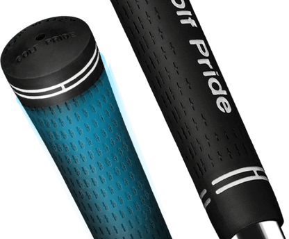 Close-up of Golf Pride Tour Velvet grips showcasing the innovative rubber-blend and non-slip surface pattern for optimal control.