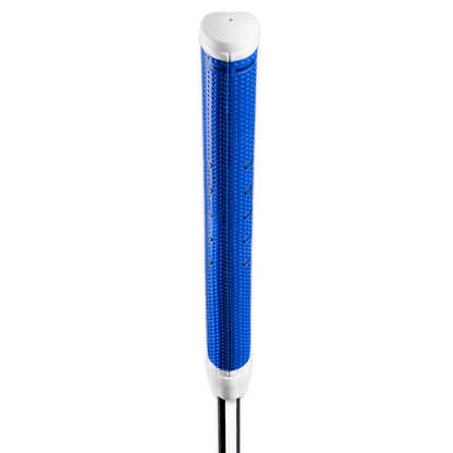 Golf Pride Zero Taper Putter Grip featuring a blue design with a flat front paddle for consistent feel and confident putts.