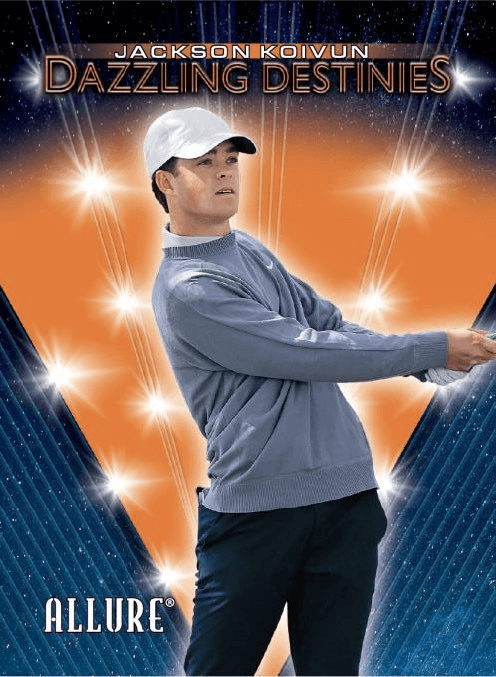 2026 Upper Deck Allure Golf Hobby Box (Pre Order) featuring Jackson Koivun Dazzling Destinies card.
