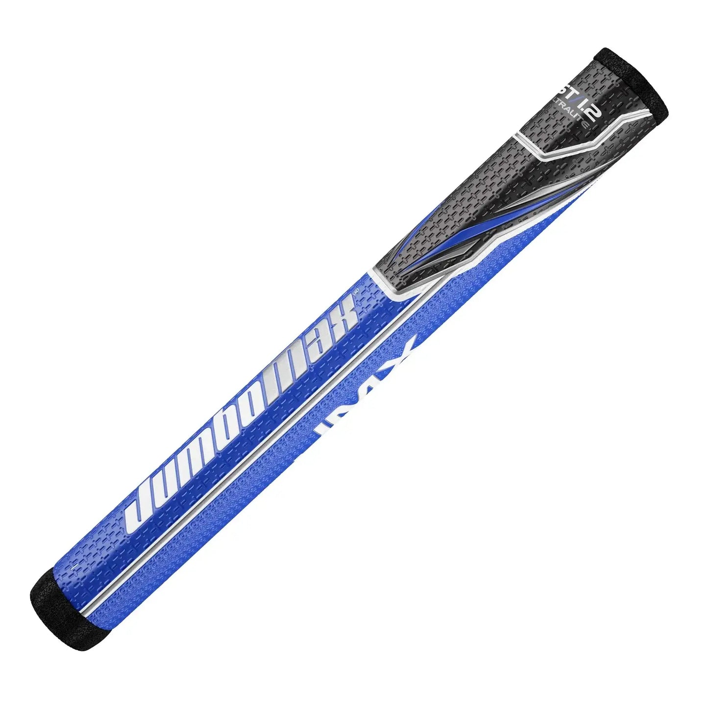 JumboMax ST/1.2™ Jumbo Putter Grip showing blue texture and design features for better putting performance.