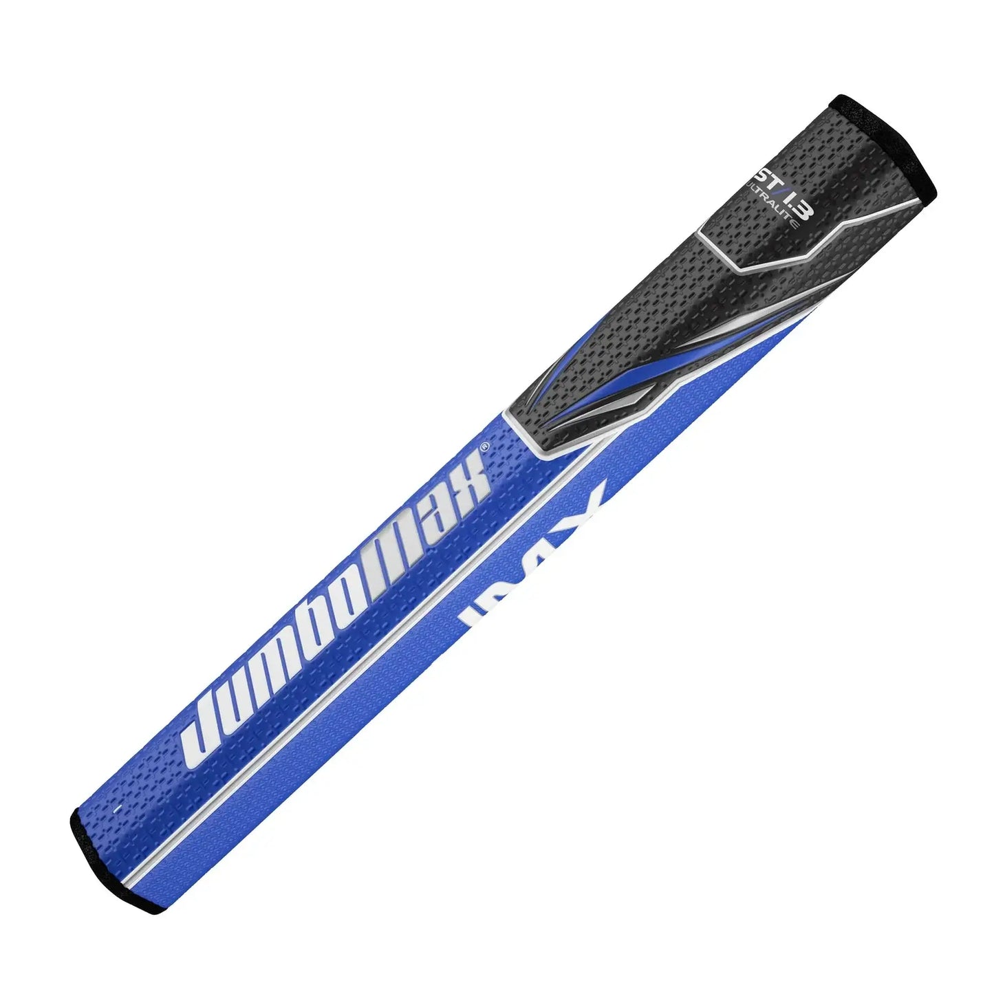 JumboMax ST/1.3™ Jumbo Putter Grip showcasing the blue and black design with non-tapered profile and TargetTac™ Texture.