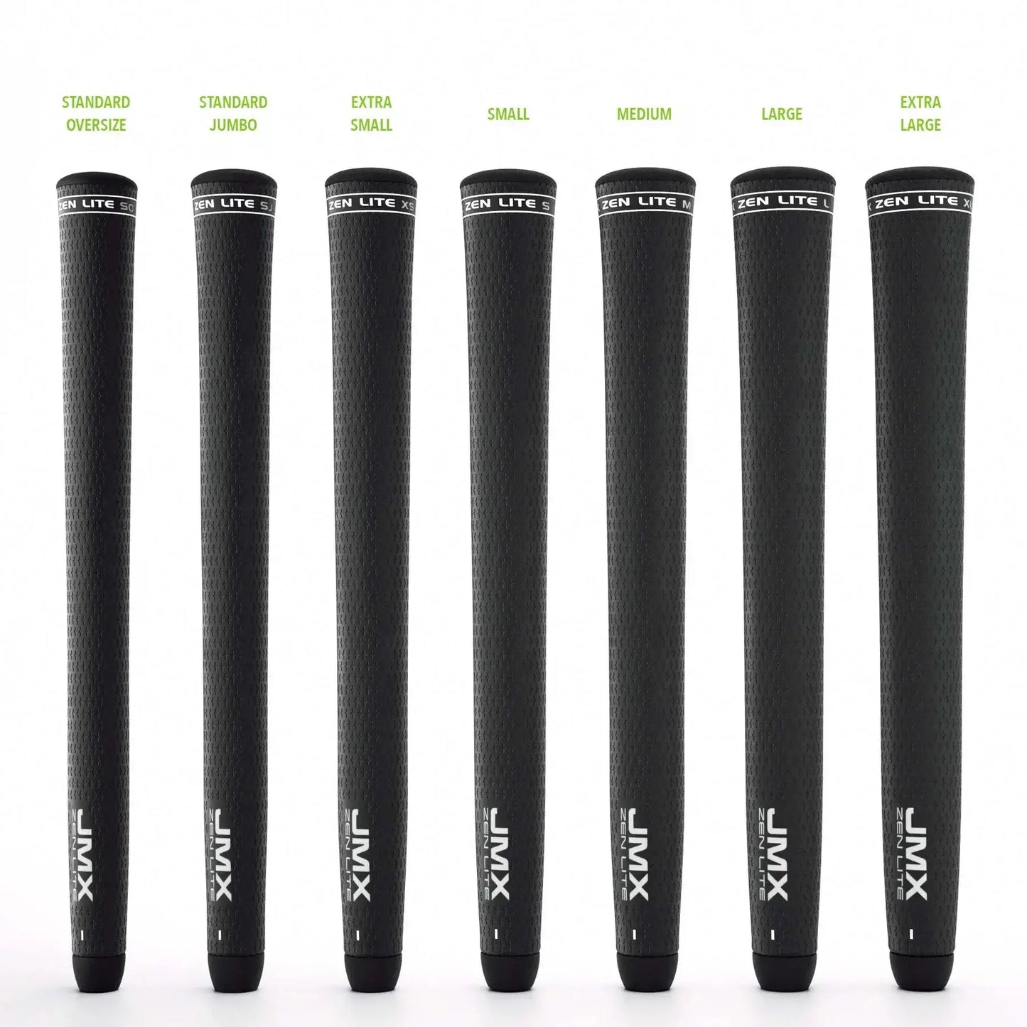 JumboMax JMX Zen Lite® grip sizes including standard, jumbo, small, medium, large, and extra large.