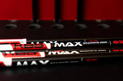 KBS MAX Graphite Iron Shafts on display, showcasing superior performance for varying swing speeds.