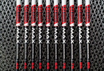 KBS MAX Graphite Iron Shafts in various swing weights, showcasing performance and versatility for golfers.