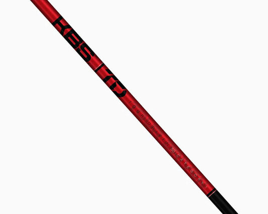 KBS TD Driver/Wood shaft in sleek red design, showcasing its lighter and stiffer characteristics for optimal golf performance.