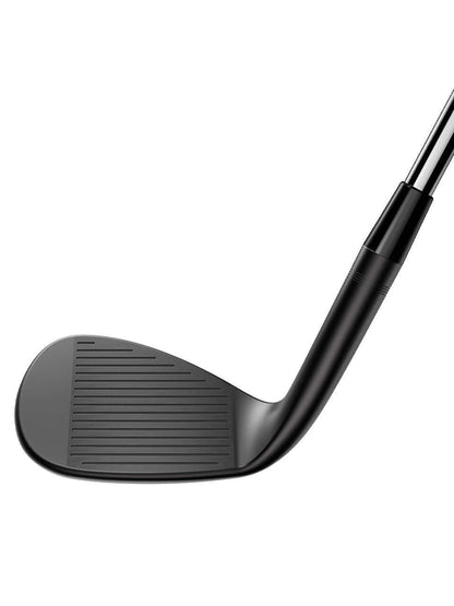 Close-up view of the KING Black Wedge club face showcasing its precision design and grooves.