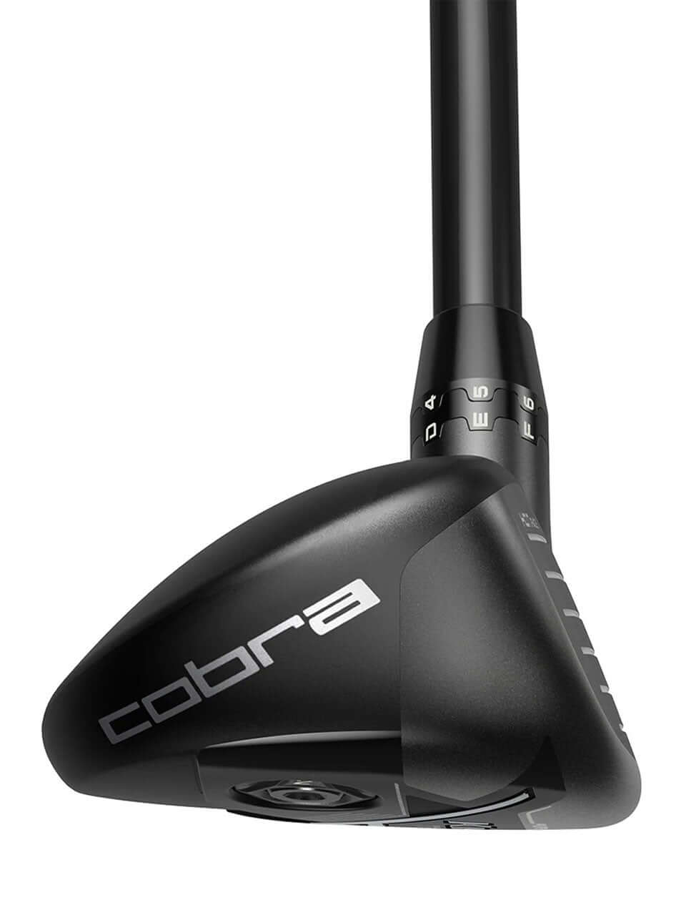 Close-up of the KING TEC Hybrid golf club showing adjustable weighting and H.O.T. Face Technology.