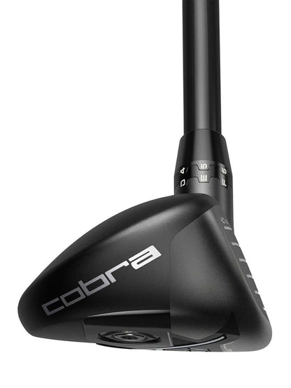 Close-up of the KING TEC Hybrid golf club showing adjustable weighting and H.O.T. Face Technology.