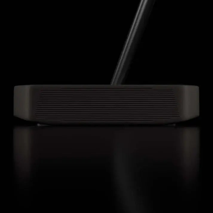 Bottom view of L.A.B. Golf DF3 Stock Putter showcasing its sleek design and unique face texture.