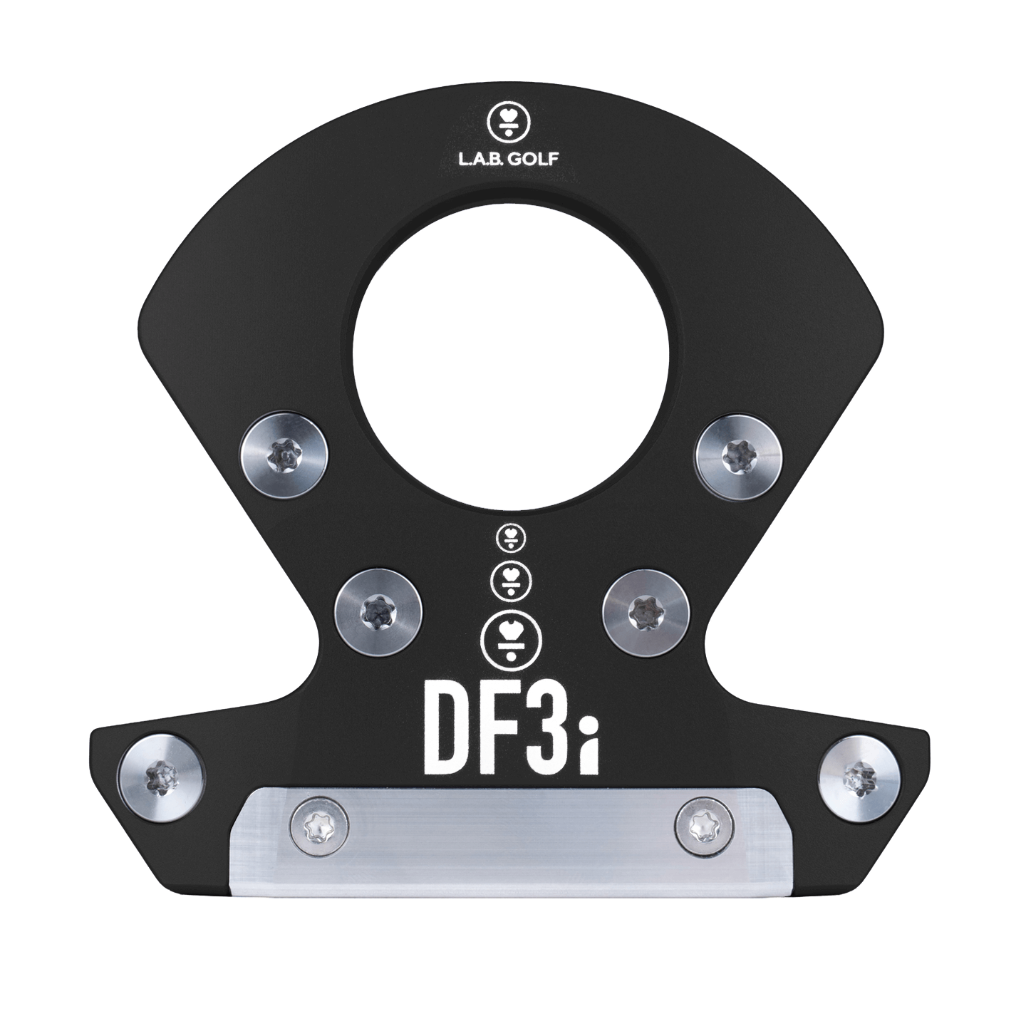 L.A.B. Golf DF3i Custom Putter top view showcasing stainless steel insert design