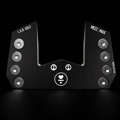 L.A.B. Golf MEZZ.1 MAX Stock Putter showcasing sleek design and adjustable weights for customized performance.