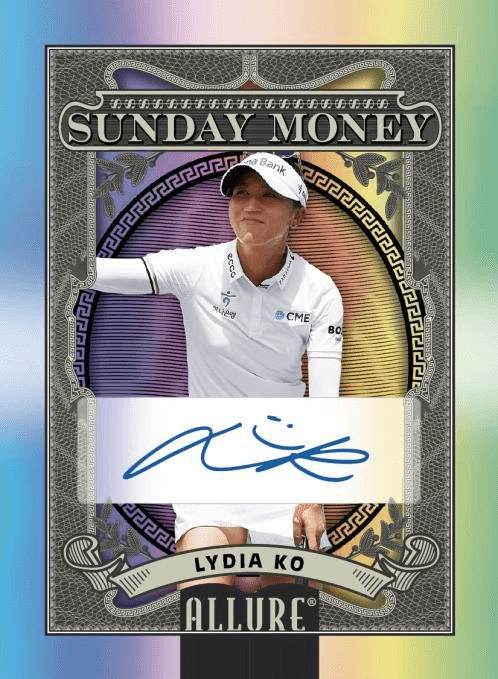 2026 Upper Deck Allure Golf Hobby Box (Pre Order) featuring Lydia Ko Sunday Money autograph card.