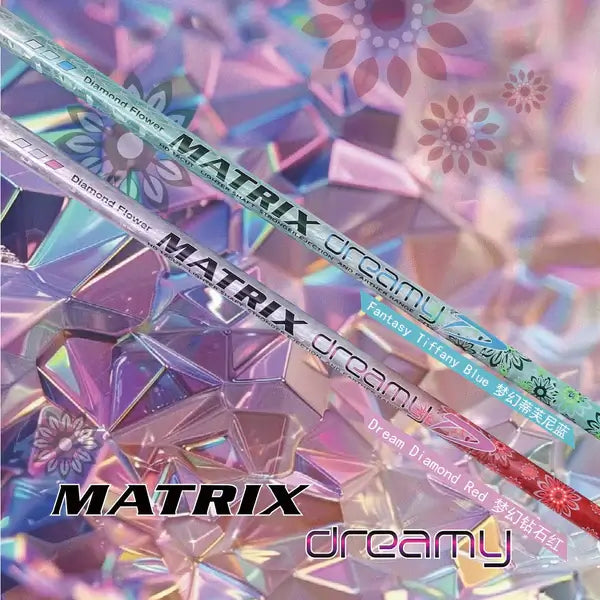 MATRIX Dreamy Series Wood Shaft options in vibrant colors and designs, showcasing customization and style.