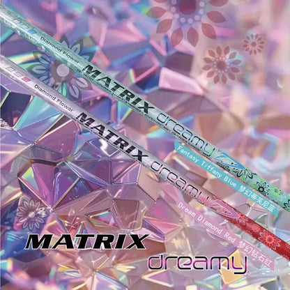 MATRIX Dreamy Series Wood Shaft options in vibrant colors and designs, showcasing customization and style.