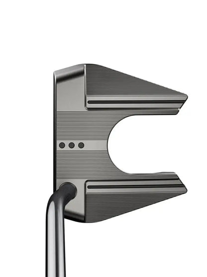MIM Putter - Nova side view showcasing the fang-style mallet design and precision engineering.