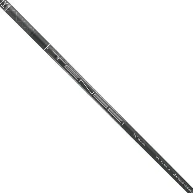 Mitsubishi TENSEI 1K Pro Black wood shaft with grip, designed for powerful swings, assembled with free adapter.