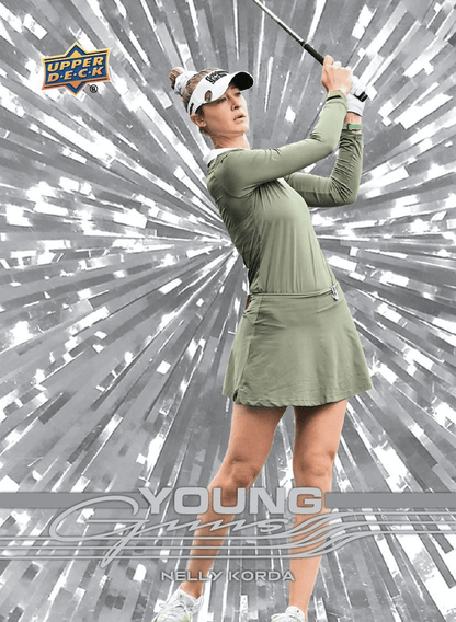 2025 Upper Deck Golf Hobby Box (Pre Order) featuring Nelly Korda Young Guns card in action.