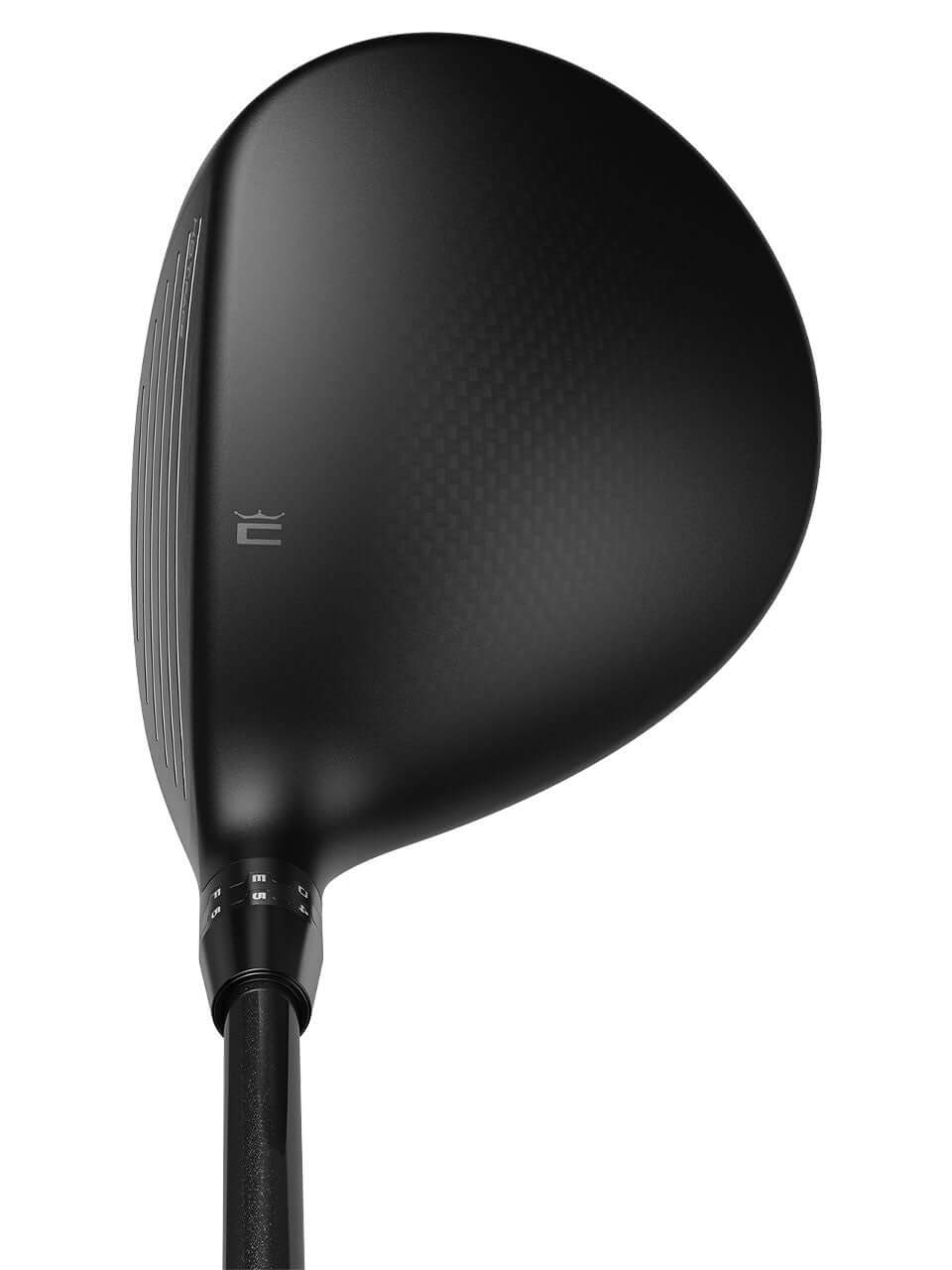 Close-up view of the OPTM X Fairway golf club head showcasing its sleek design and advanced technology.