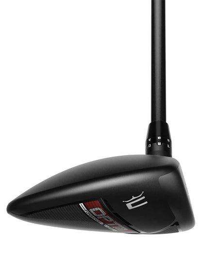 OPTM MAX Fairway golf club showing aerodynamic design for reduced slice and maximum forgiveness.