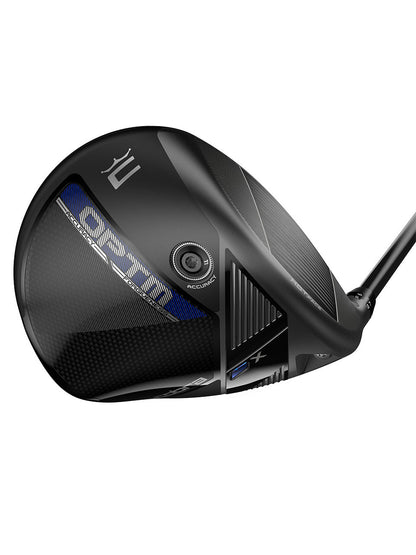 OPTM X Driver showcasing its sleek design for speed and stability in golf performance.